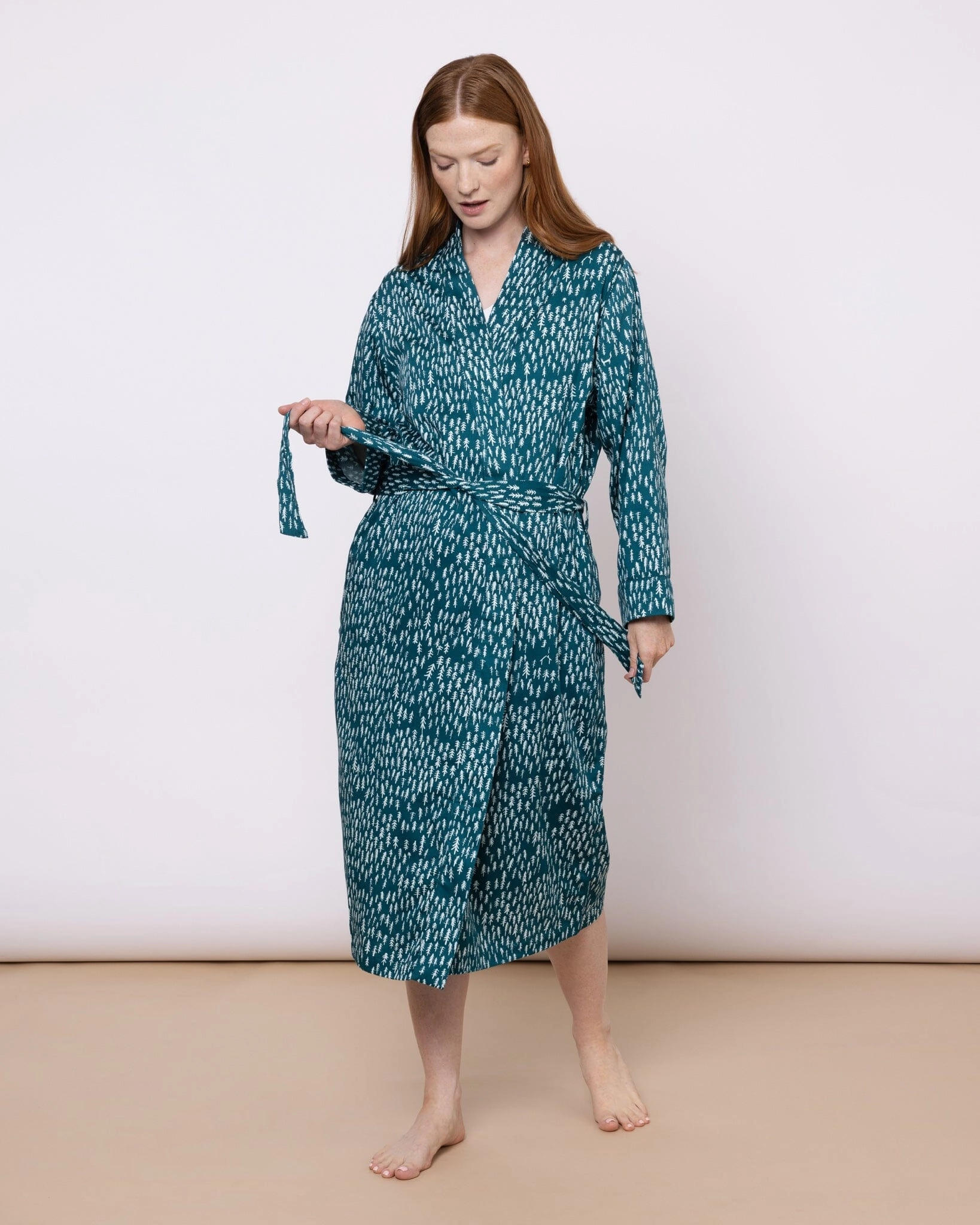 Organic Cotton Twill Green Robe, Treetops and Tales