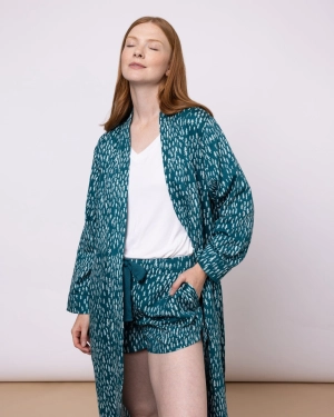 Organic Cotton Twill Green Robe, Treetops and Tales