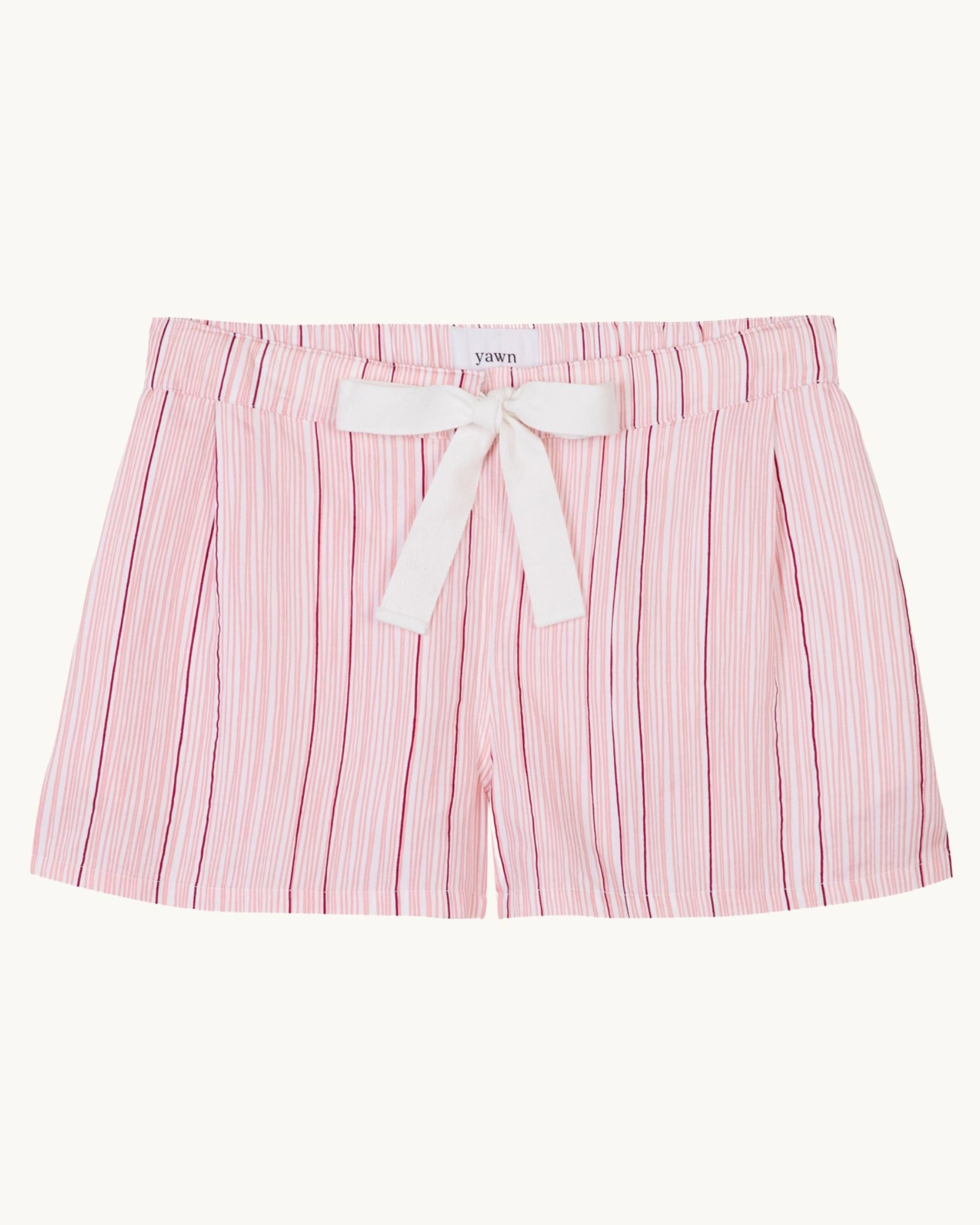 Pencil Stripe organic cotton pyjama shorts, pink
