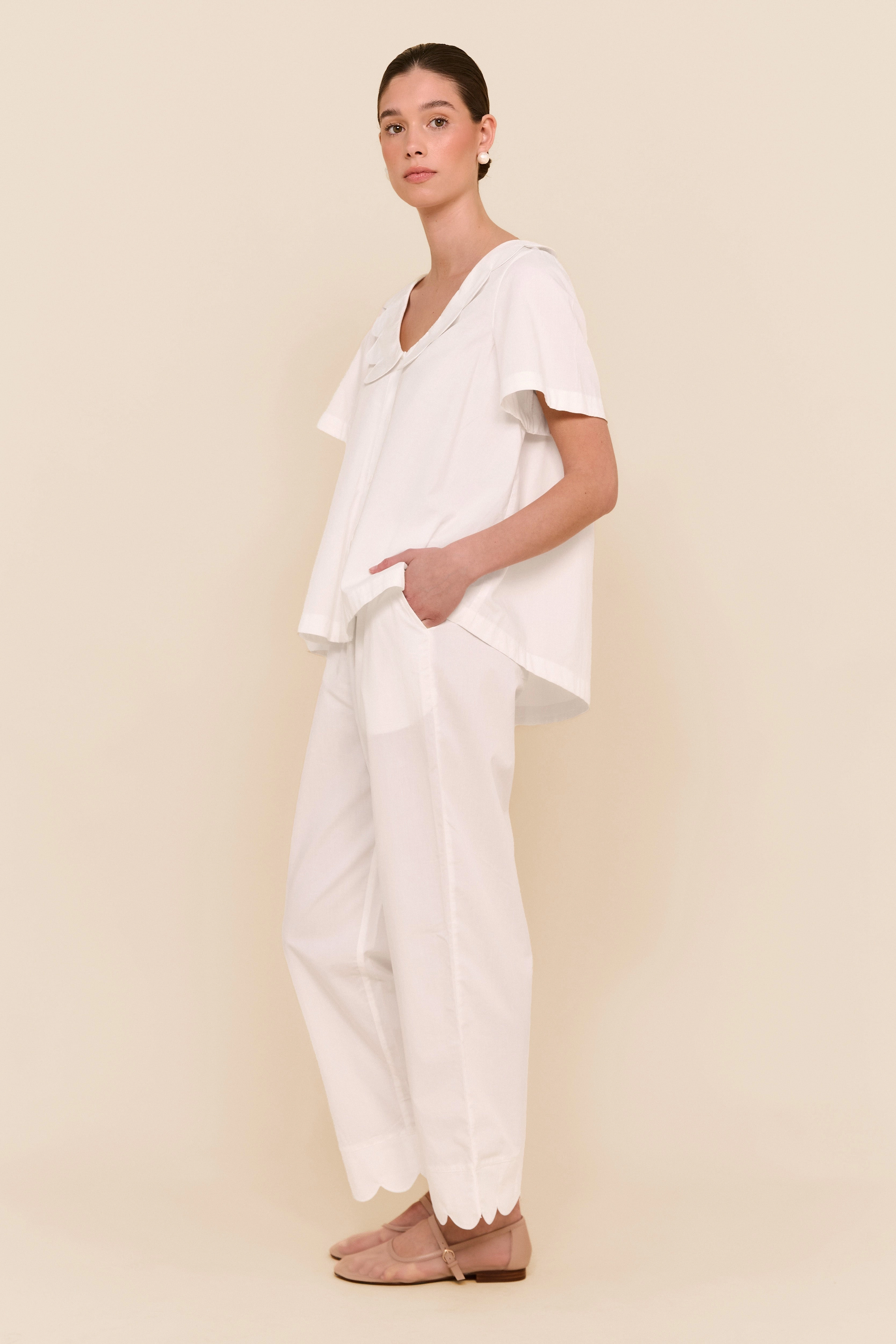 Penelope Sleep Set - Pants - Cotton Modal - Off White