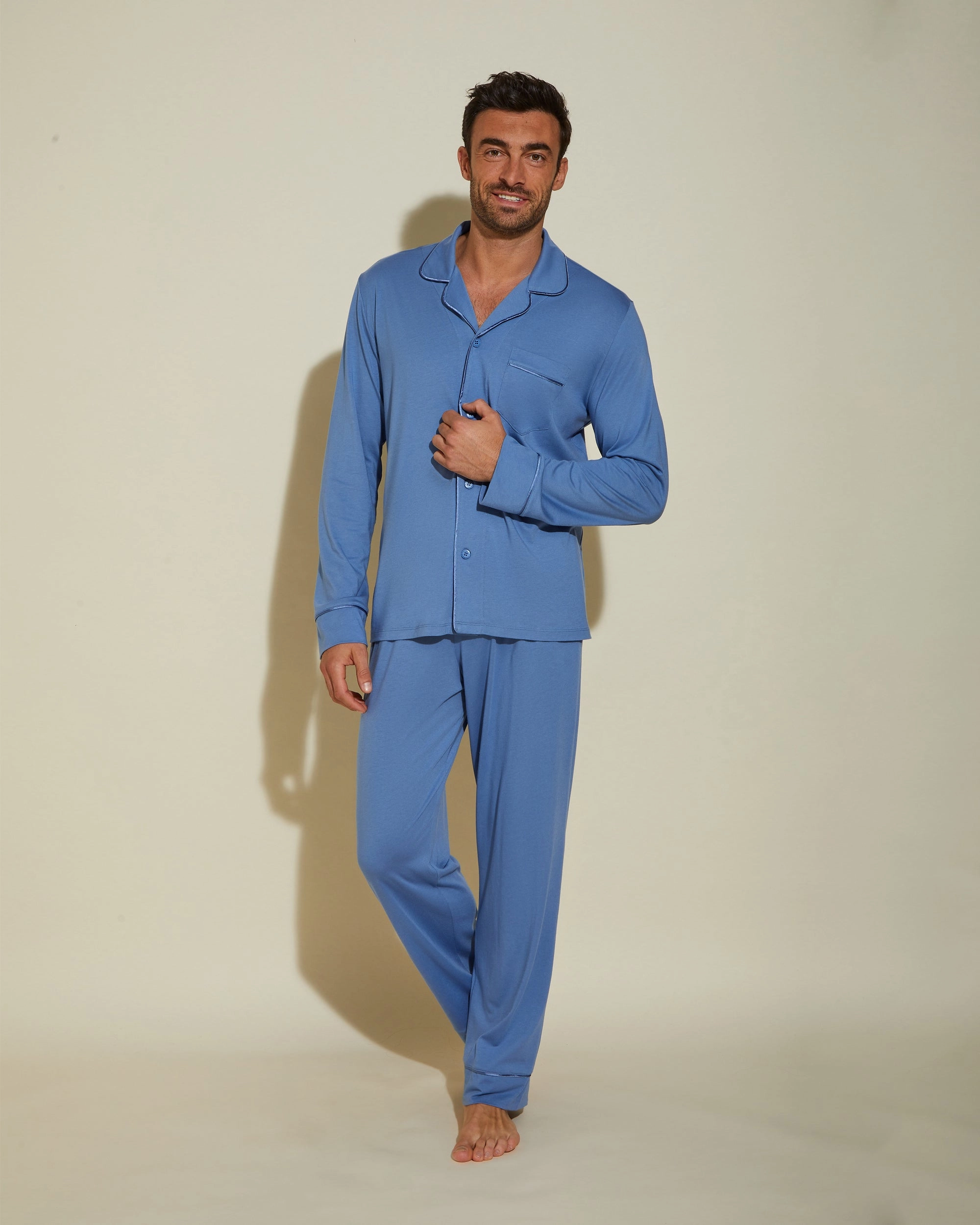 Pigiama Classico Da Uomo Con Top  Maniche Lunghe E Pantaloni