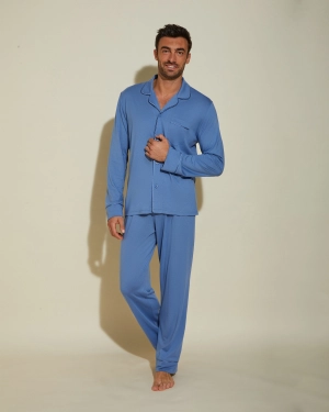 Pigiama Classico Da Uomo Con Top  Maniche Lunghe E Pantaloni