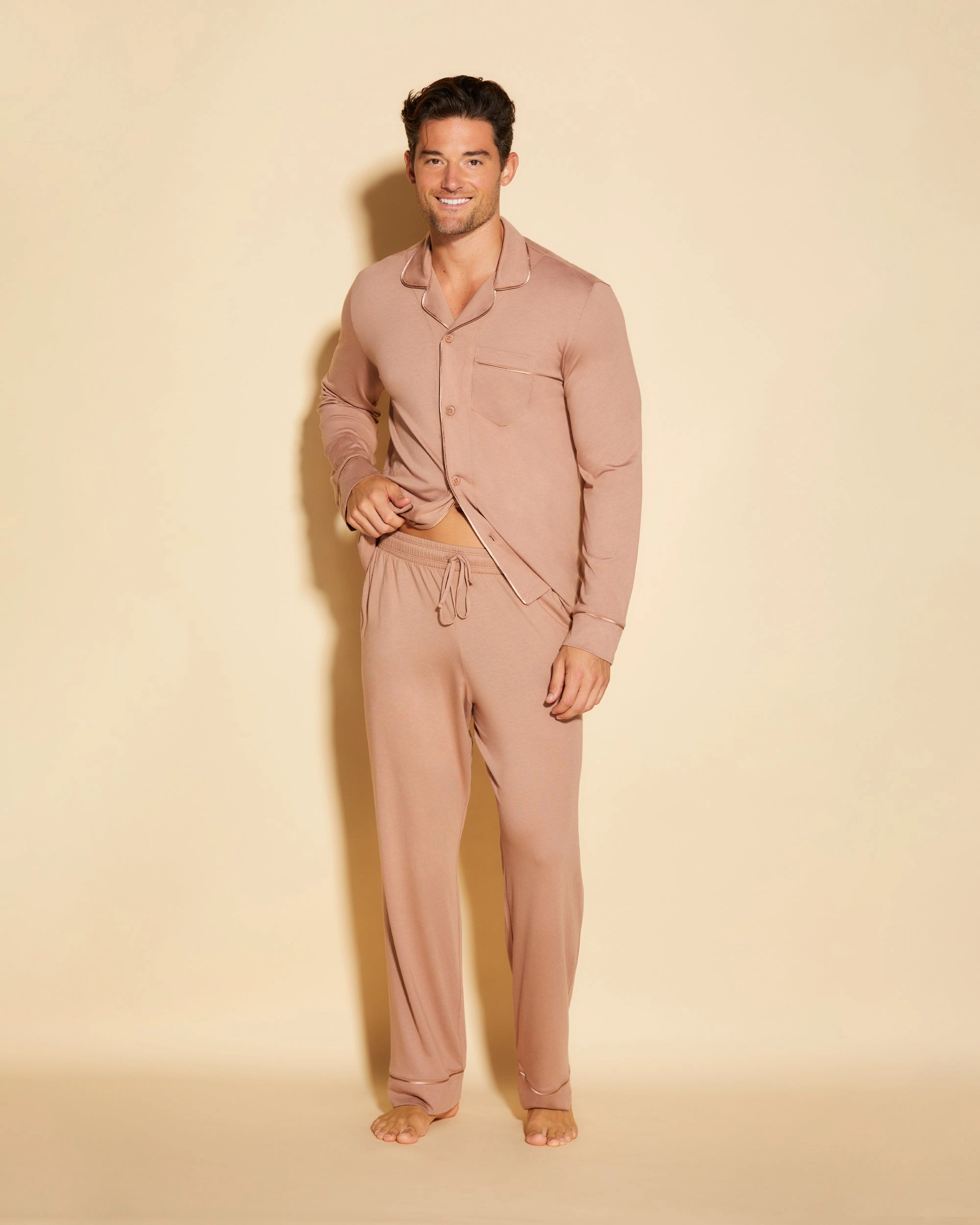 Pigiama Classico Da Uomo Con Top  Maniche Lunghe E Pantaloni