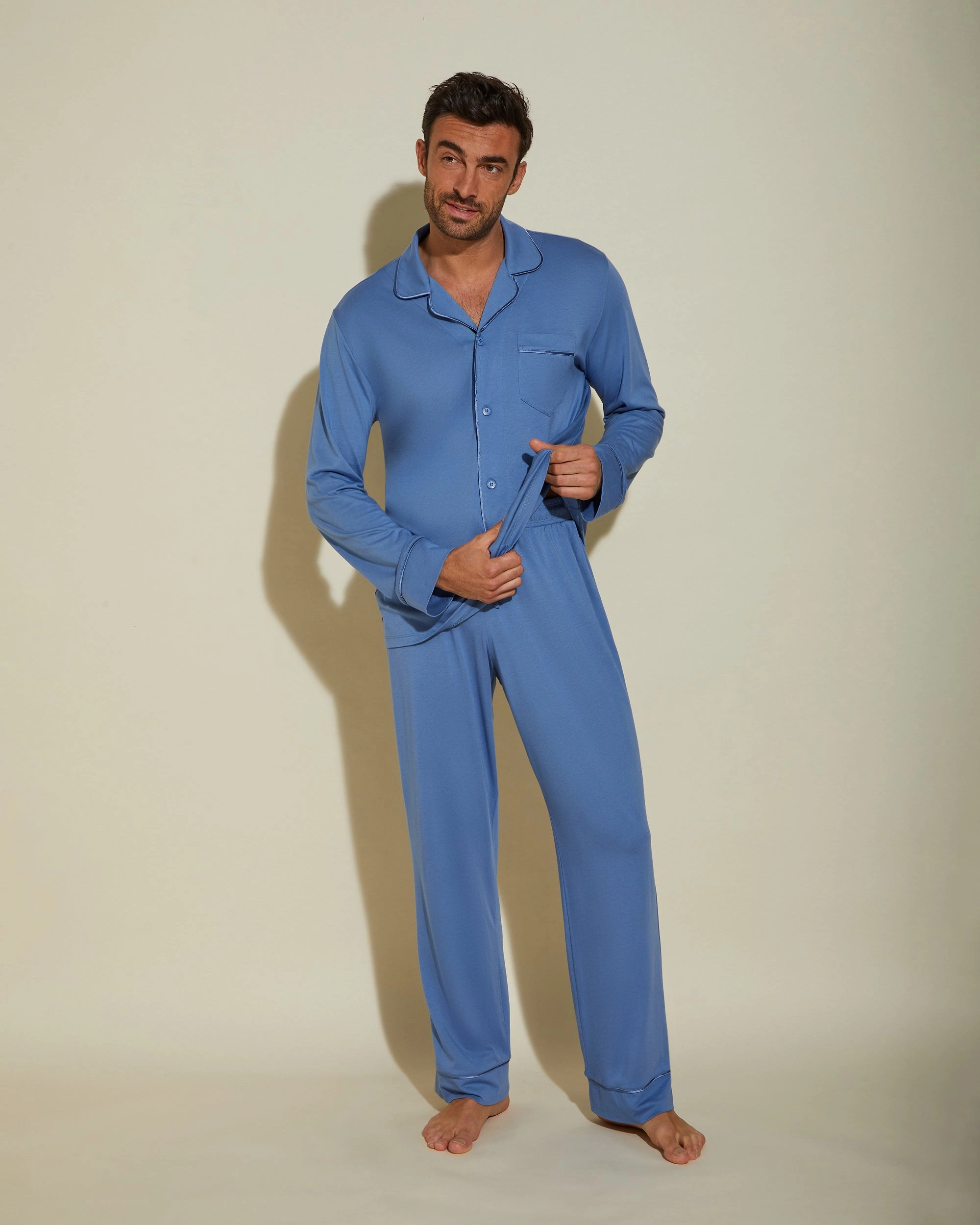 Pigiama Classico Da Uomo Con Top  Maniche Lunghe E Pantaloni