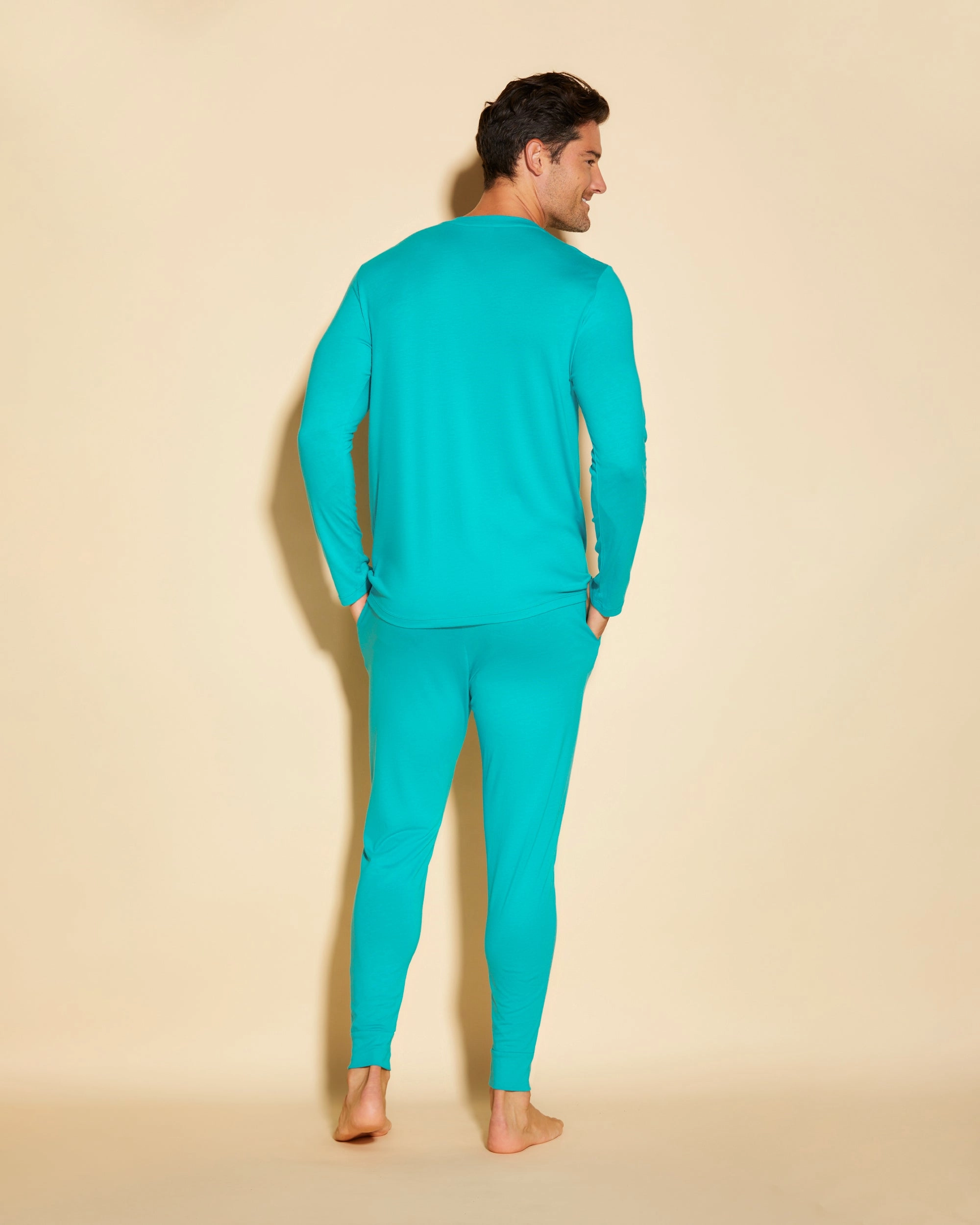 Pigiama Da Uomo Con Top Henley E Pantaloni  Jogger