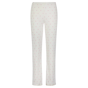 Polkadot Pink Hearts Print LONG PANT HI RISE w Cluny Lace -Restocked