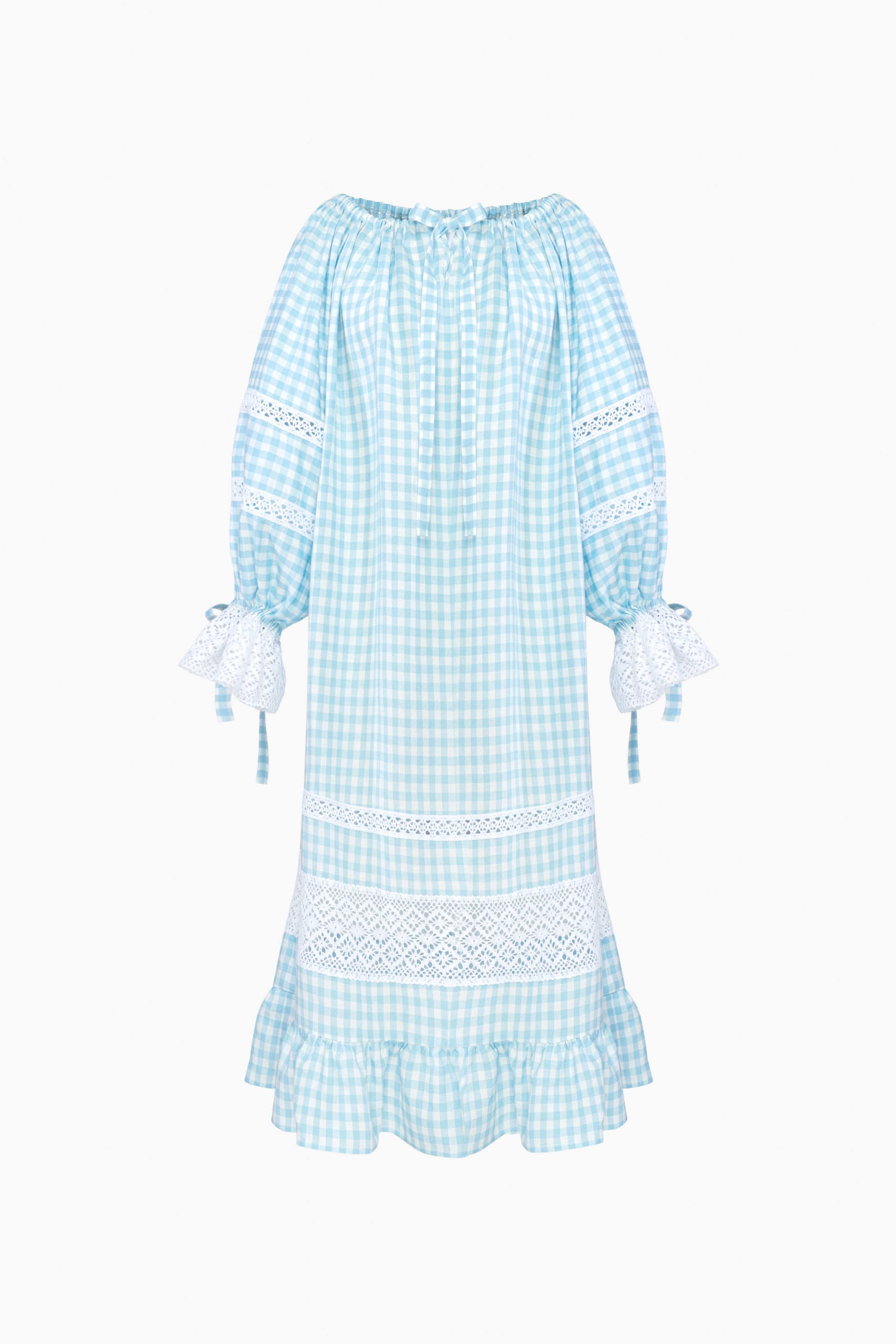 Romantica Lounge Dress in Blue Vichy