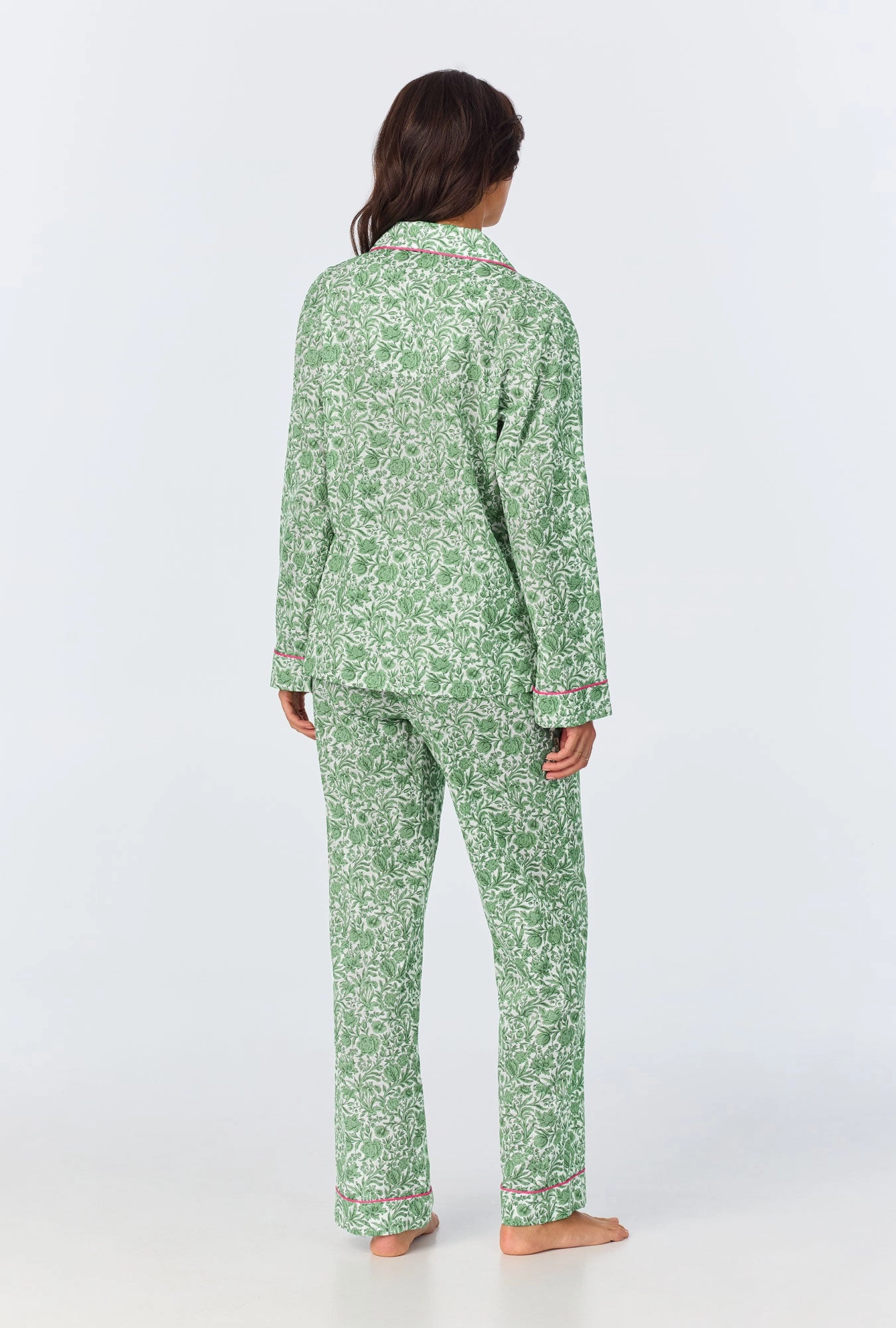 Sambourne Long Sleeve Classic Woven Cotton Tana Lawn Long PJ Set Made with Liberty Fabrics