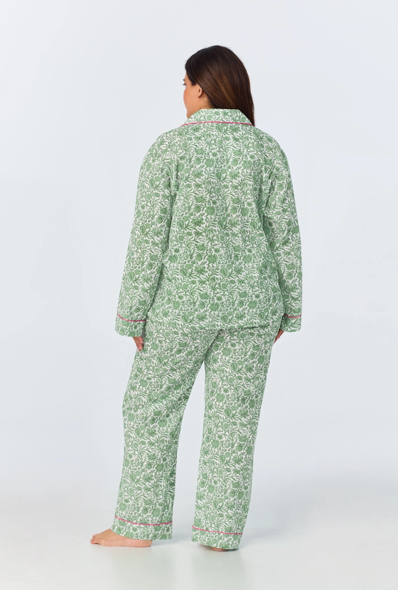 Sambourne Long Sleeve Classic Woven Cotton Tana Lawn Long PJ Set Made with Liberty Fabrics