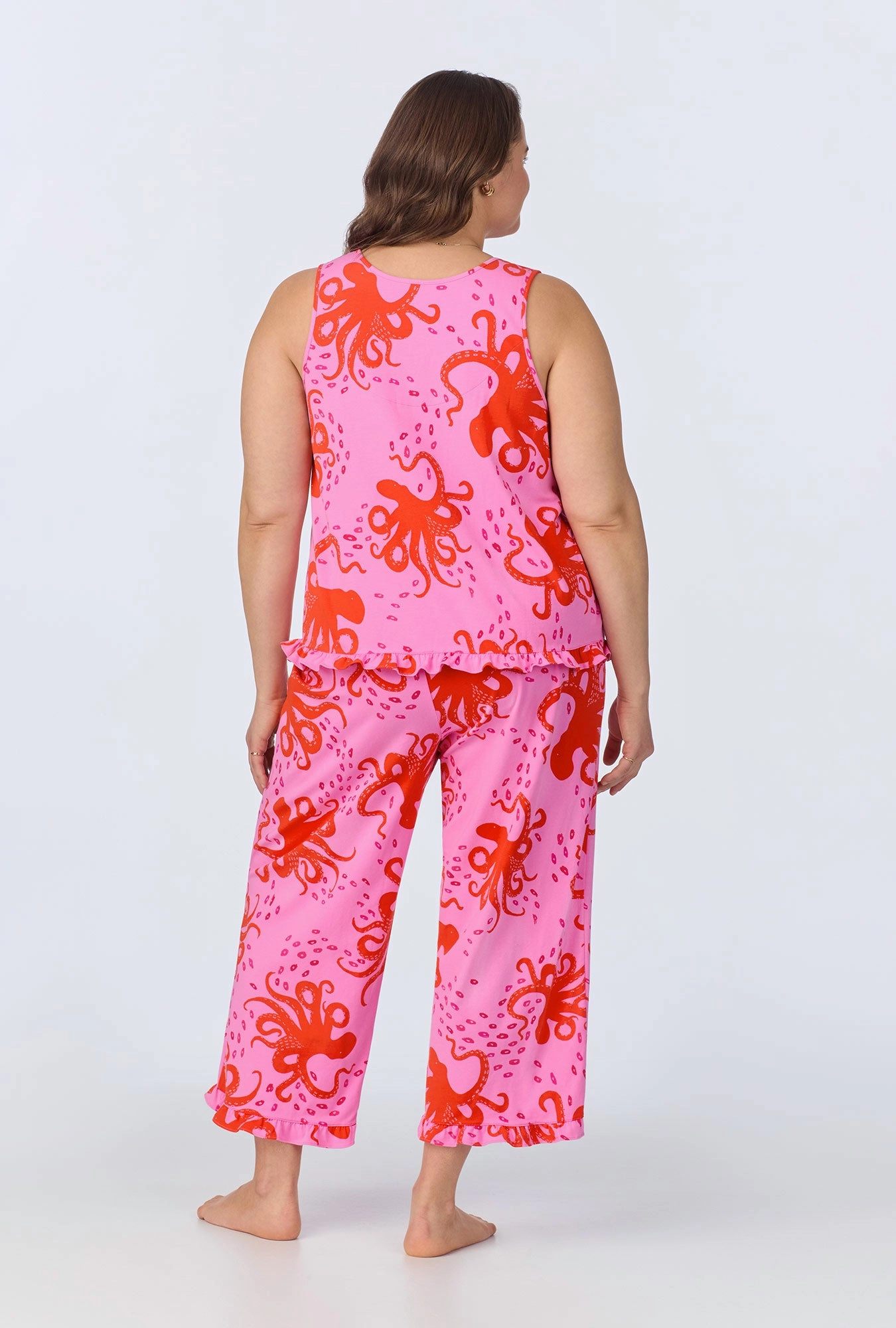 Sea Dreamers Ruffle Tank Stretch Cropped PJ Set