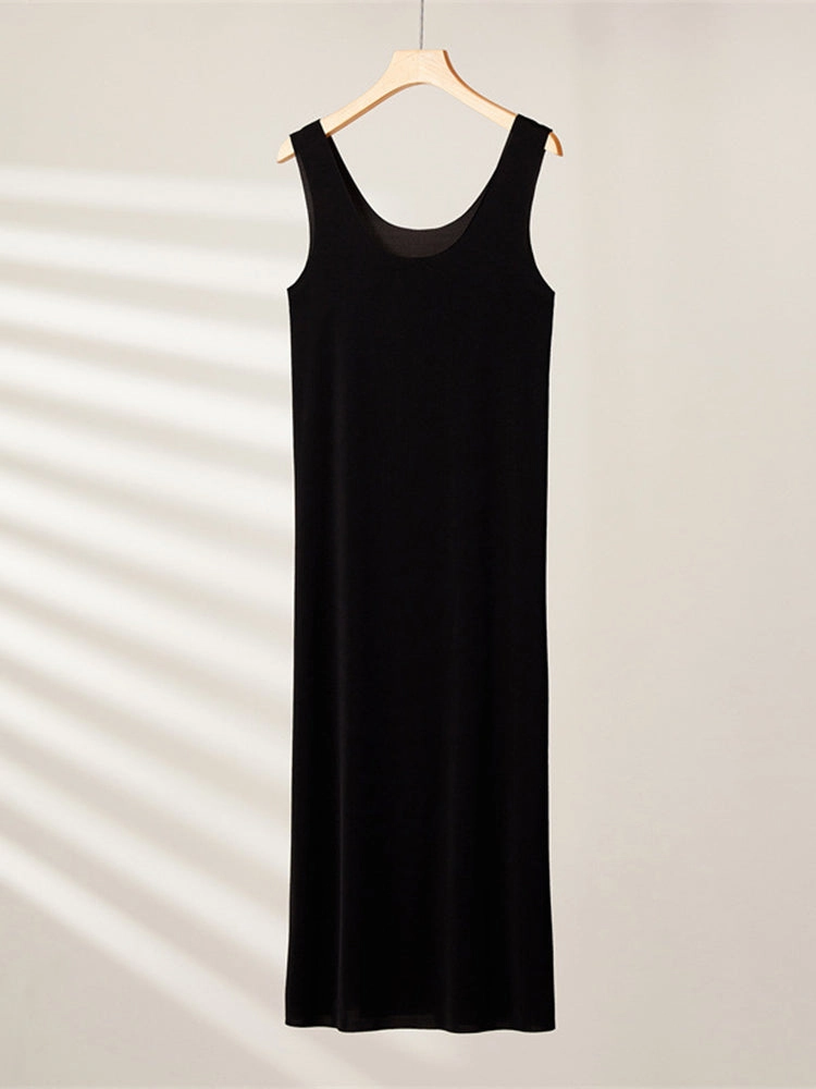 Sexy Seamless Long Ice Silk Slip Night Dresses 