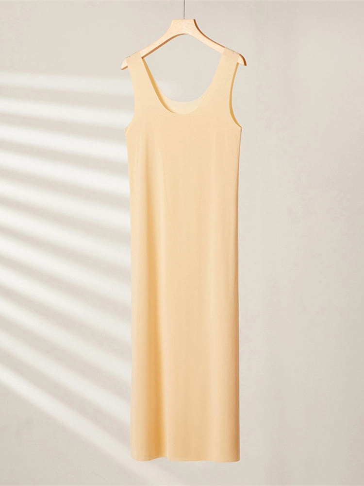 Sexy Seamless Long Ice Silk Slip Night Dresses 