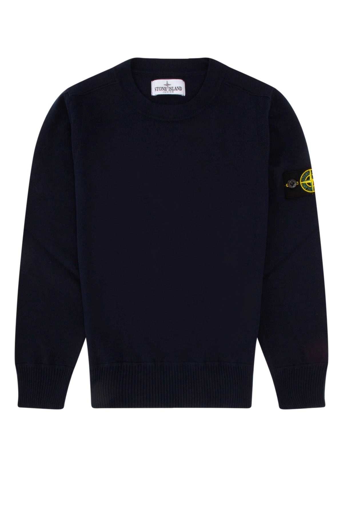 Stone Island Junior Logo Patch Long Sleeved Crewneck Sweatshirt