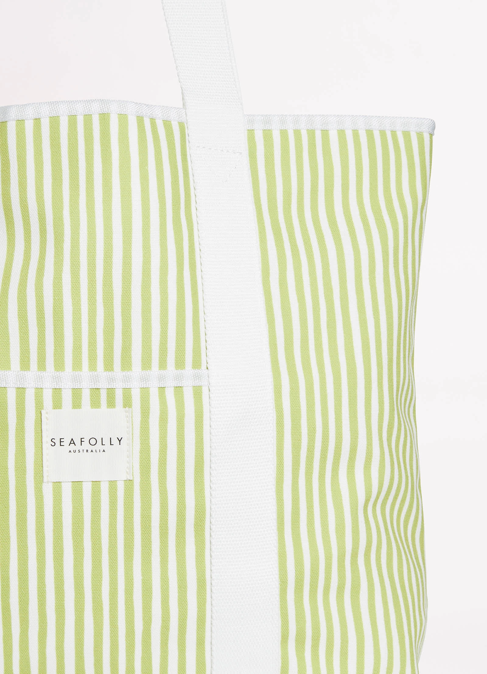 Stripe Tote Bag - Soft Olive