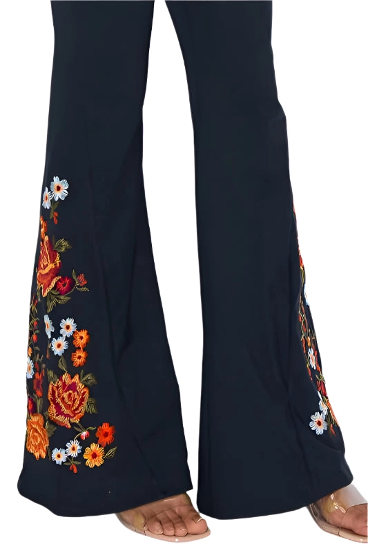 T-Party Coral Roses Embroidery Yoga Pant CJ75493
