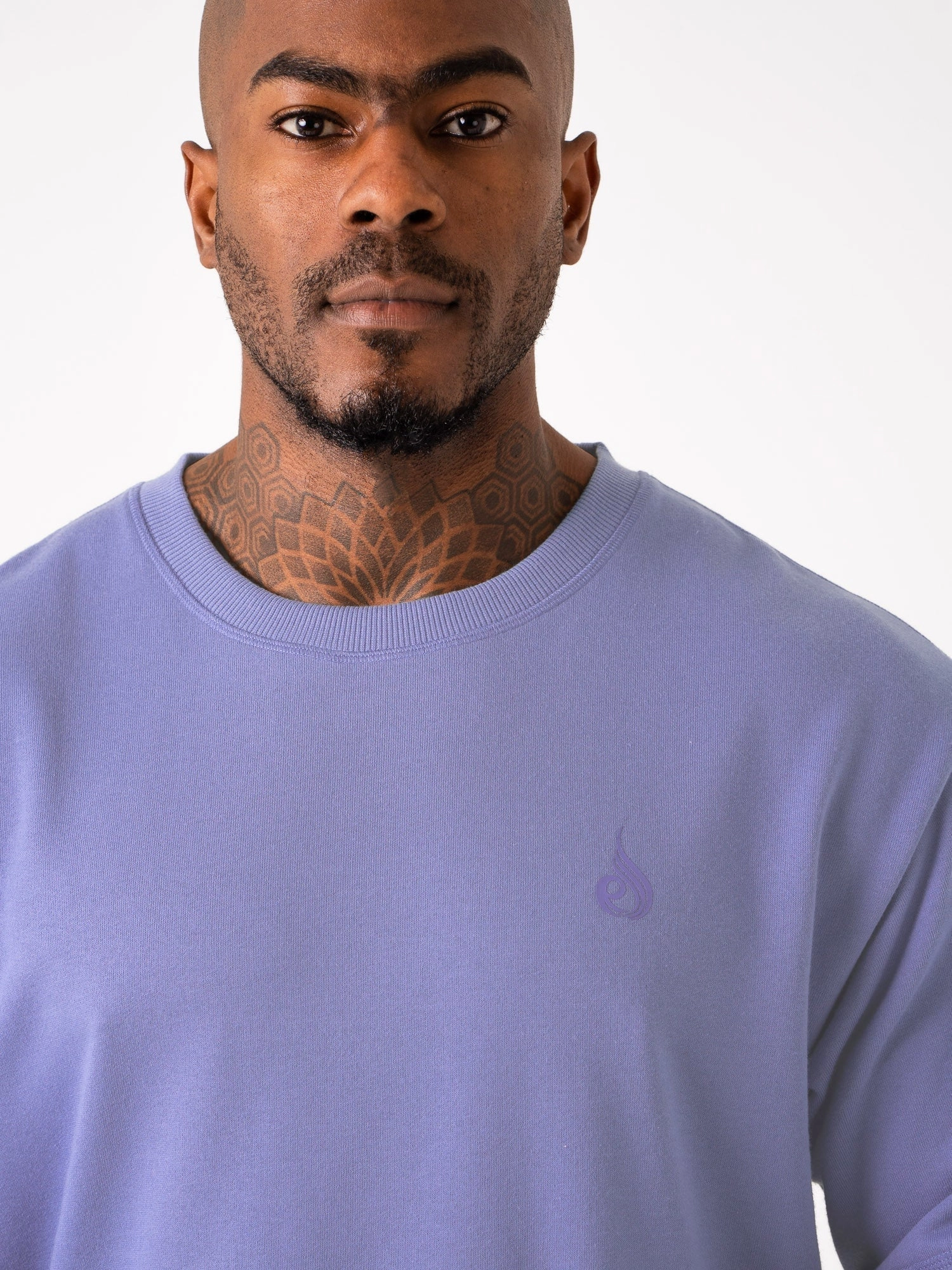 Throwback Fleece Oversized T-Shirt - Indigo Blue