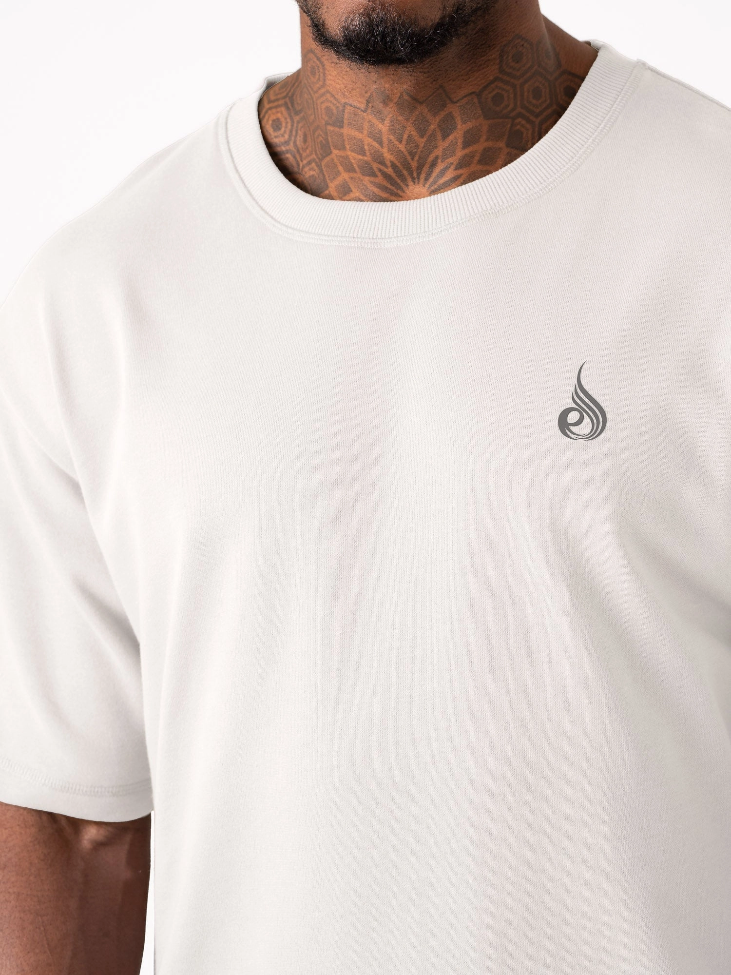Throwback Fleece Oversized T-Shirt - White