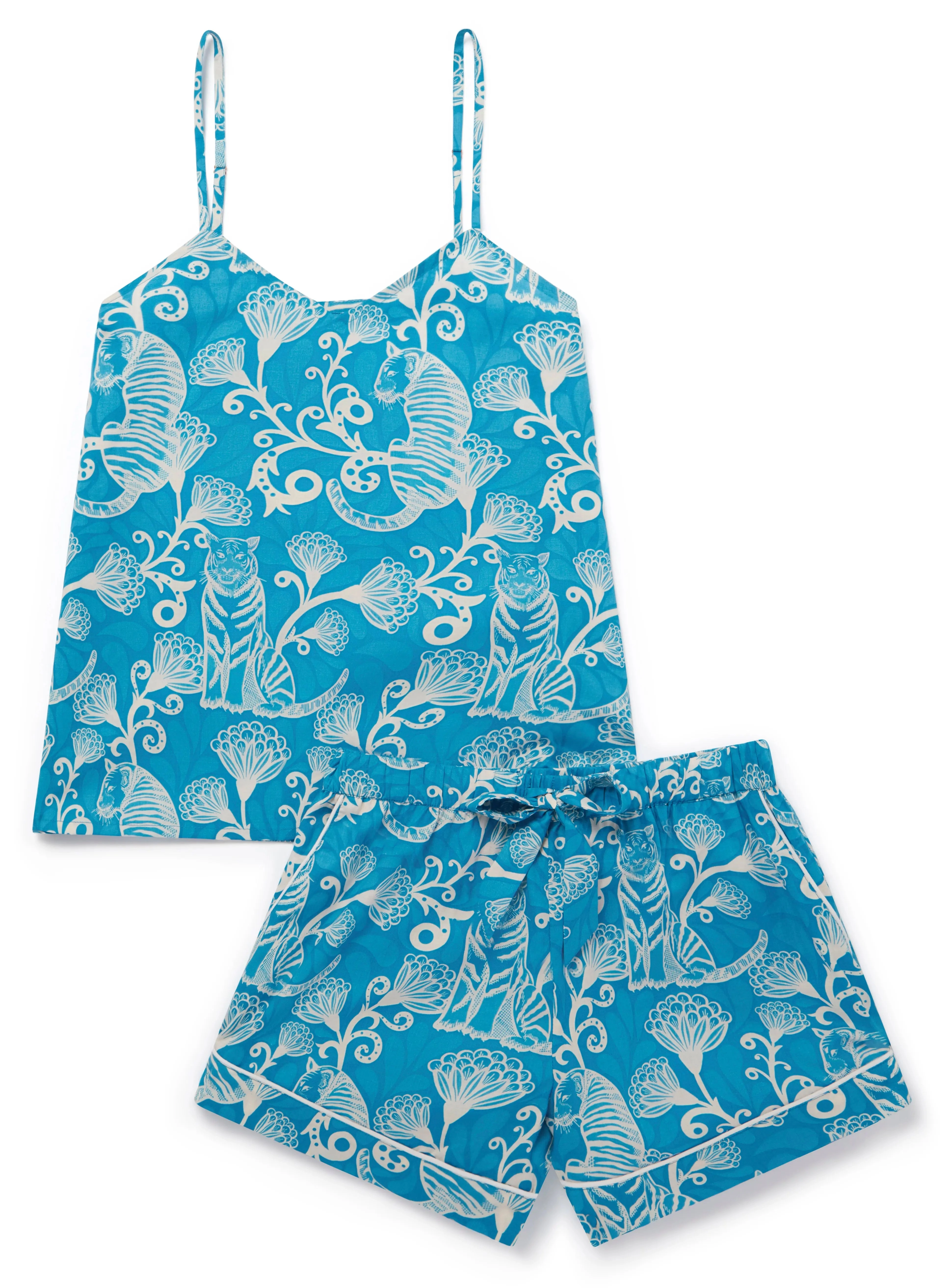 Tiger & Florals Women's Cami Organic Cotton Short Set