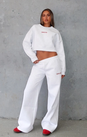 Trading Places Wide Leg Sweatpants Grey Marle