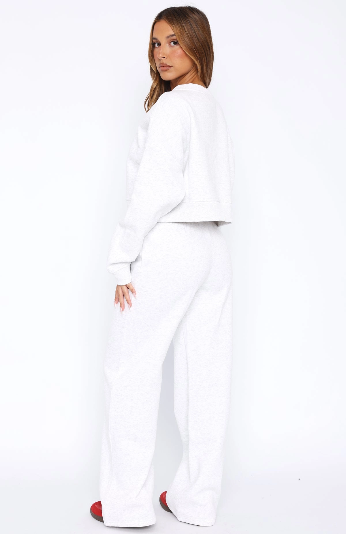 Trading Places Wide Leg Sweatpants Grey Marle