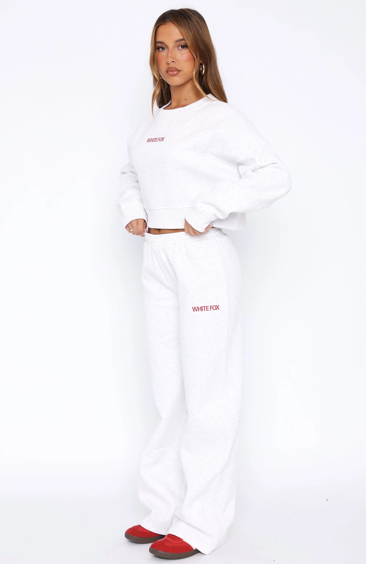 Trading Places Wide Leg Sweatpants Grey Marle