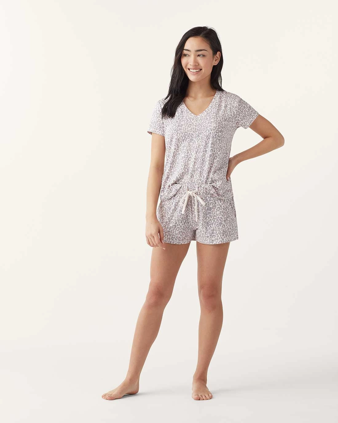 V-Neck & Shortie PJ Tee Set