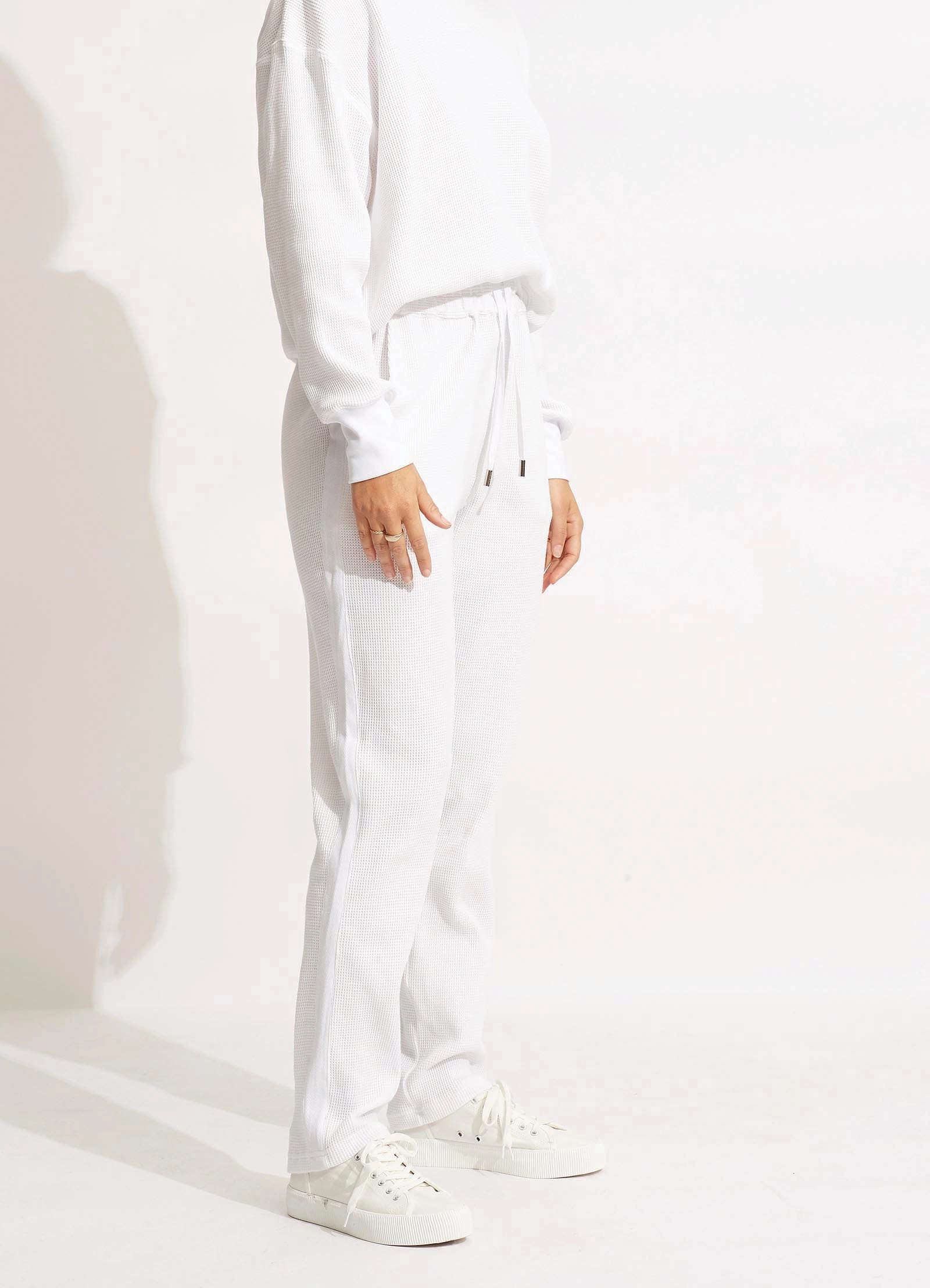 Waffle Pant - White