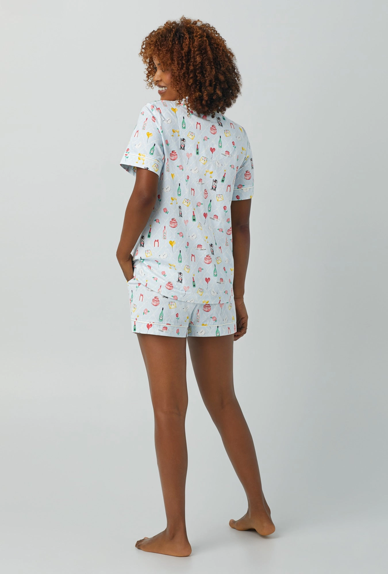 Wedding Party Short Sleeve Classic Shorty Stretch Jersey PJ Set