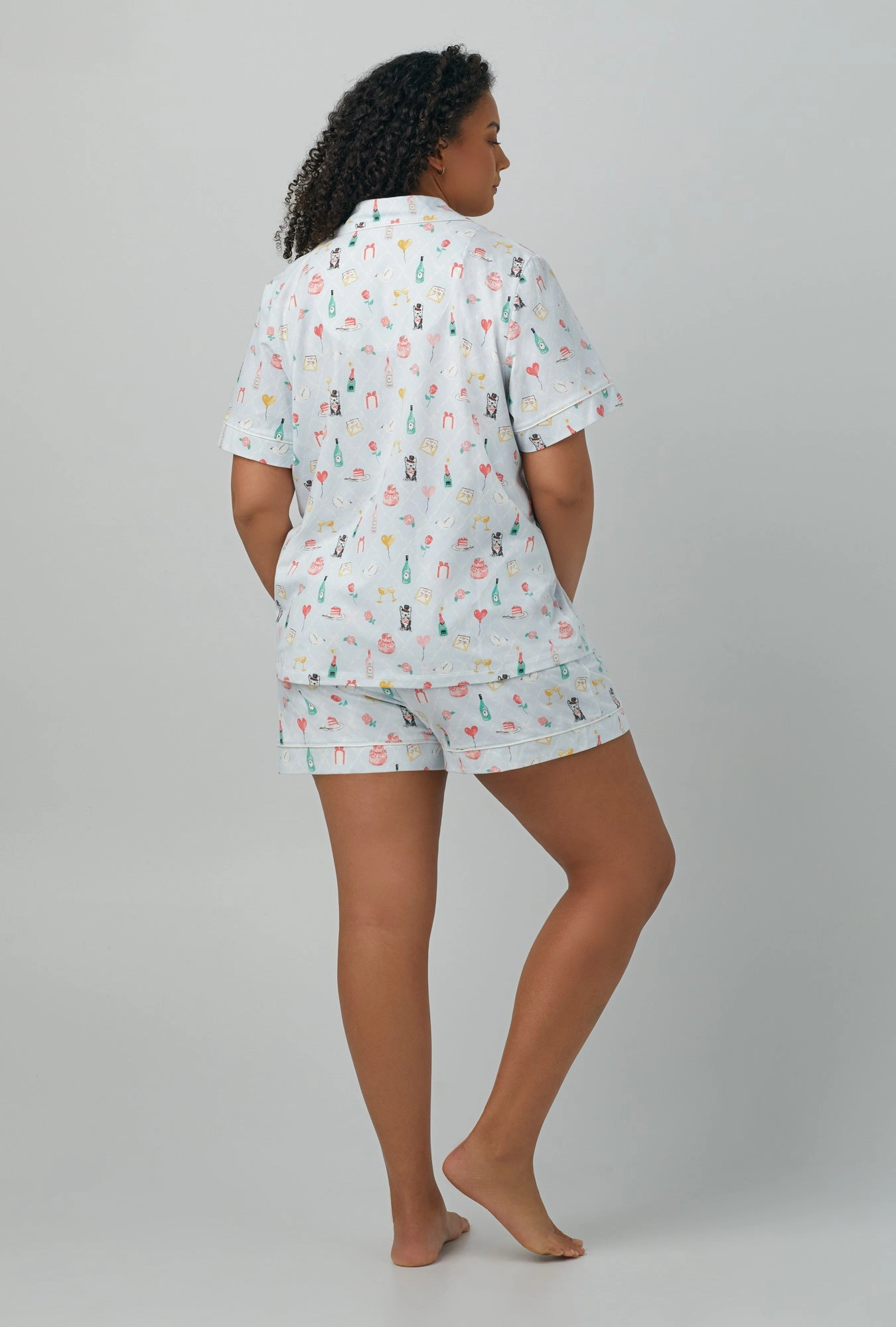 Wedding Party Short Sleeve Classic Shorty Stretch Jersey PJ Set