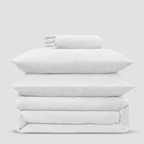White Linen & Cotton Blend Pillowcases (Pair)
