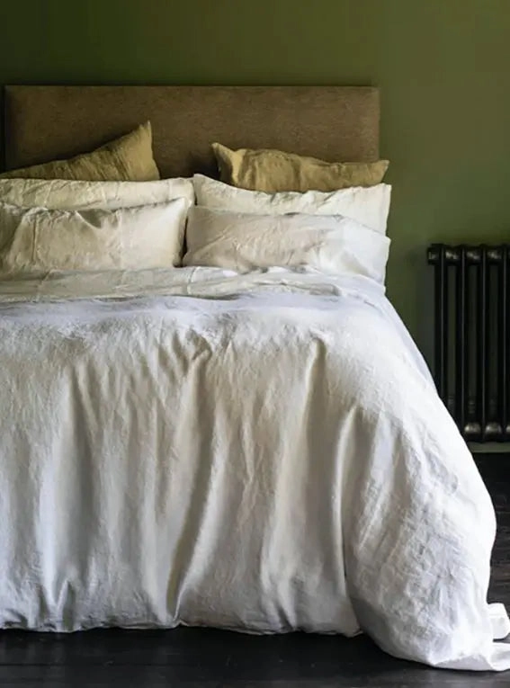 White Linen & Cotton Blend Pillowcases (Pair)