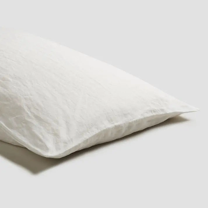 White Linen & Cotton Blend Pillowcases (Pair)