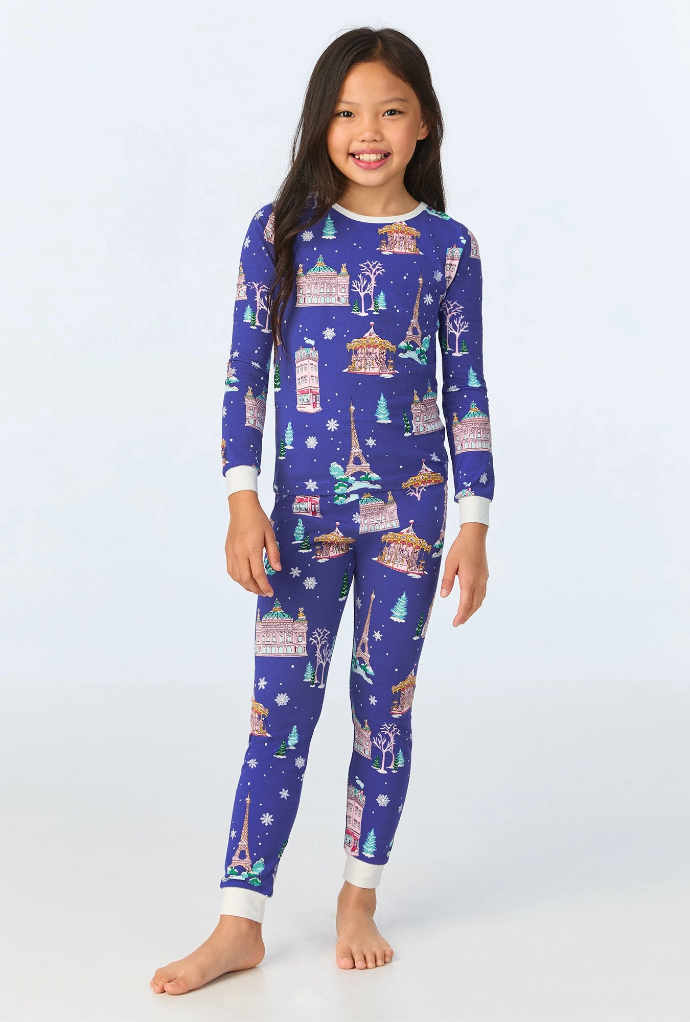 Winter in Paris Long Sleeve Stretch Jersey Kids PJ Set