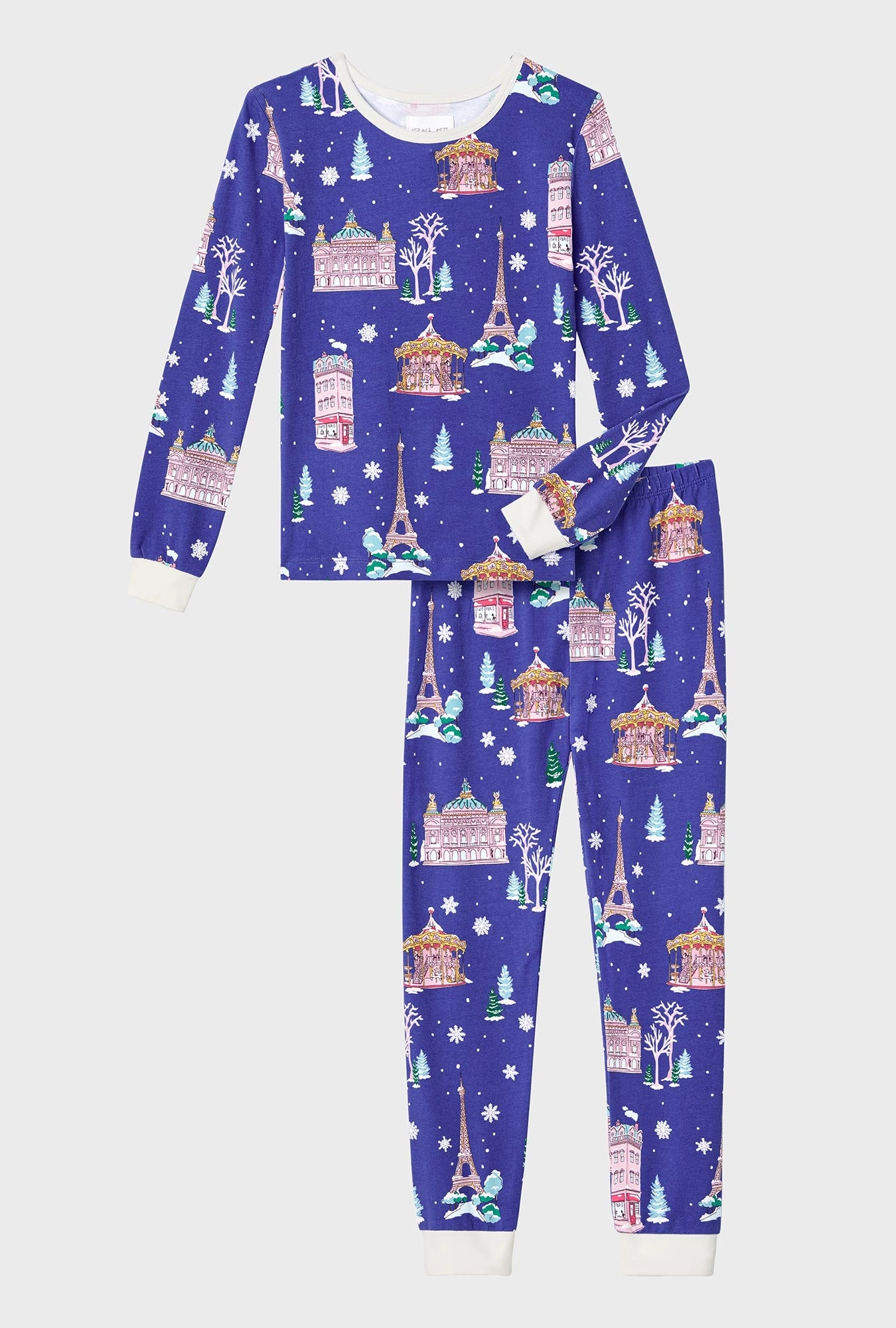 Winter in Paris Long Sleeve Stretch Jersey Kids PJ Set