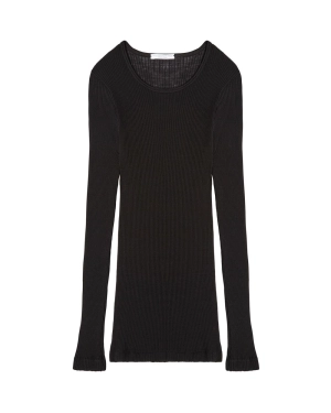 Wool & Silk Long Sleeve Rib