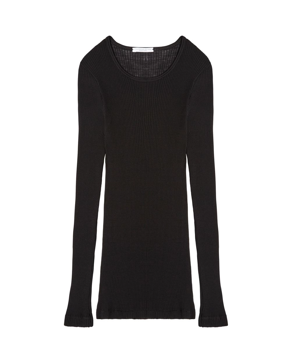 Wool & Silk Long Sleeve Rib